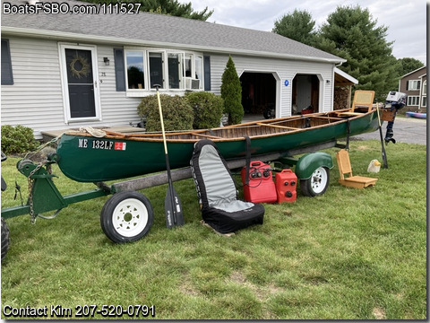 20'  1940 EM White Wood Canvas Canoe